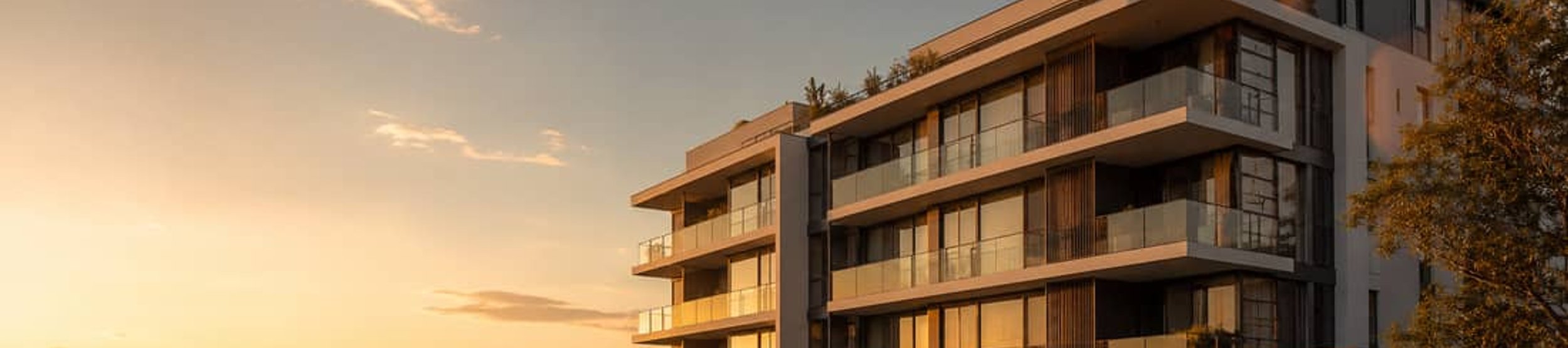 Modern apartment building exterior