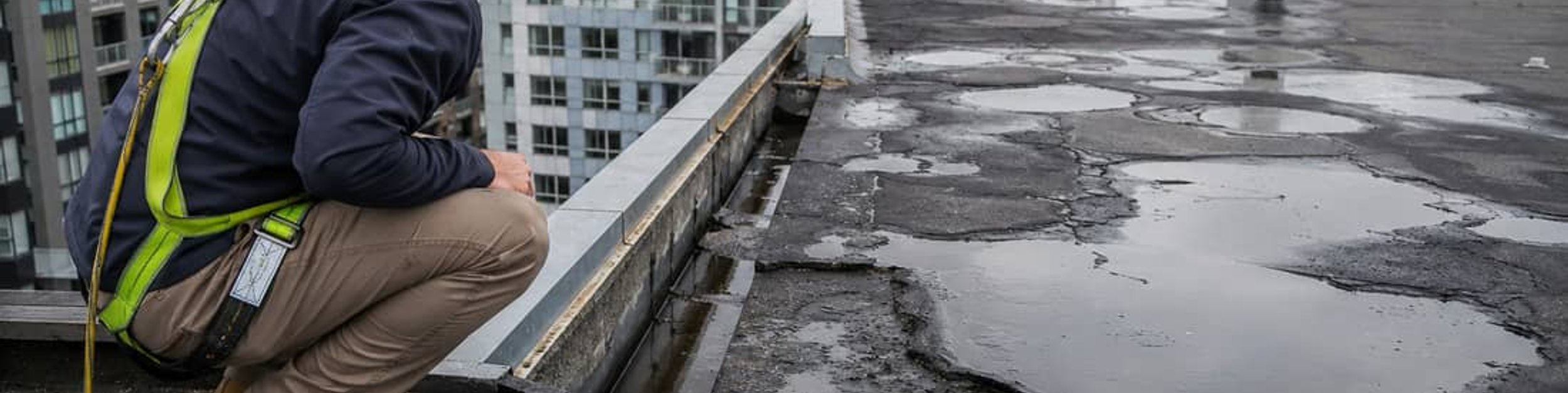 Roof assessment on a Melbourne apartment building
